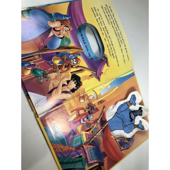 Disneys Aladdin Travels with Genie Childrens Story Book and Hand Puppet 90s 1993 - Picture 5 of 8